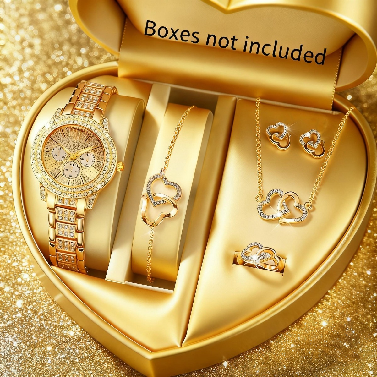Luxury Watch Display Case - 6PCS Luxury Rhinestone Women Watch Jewelry
