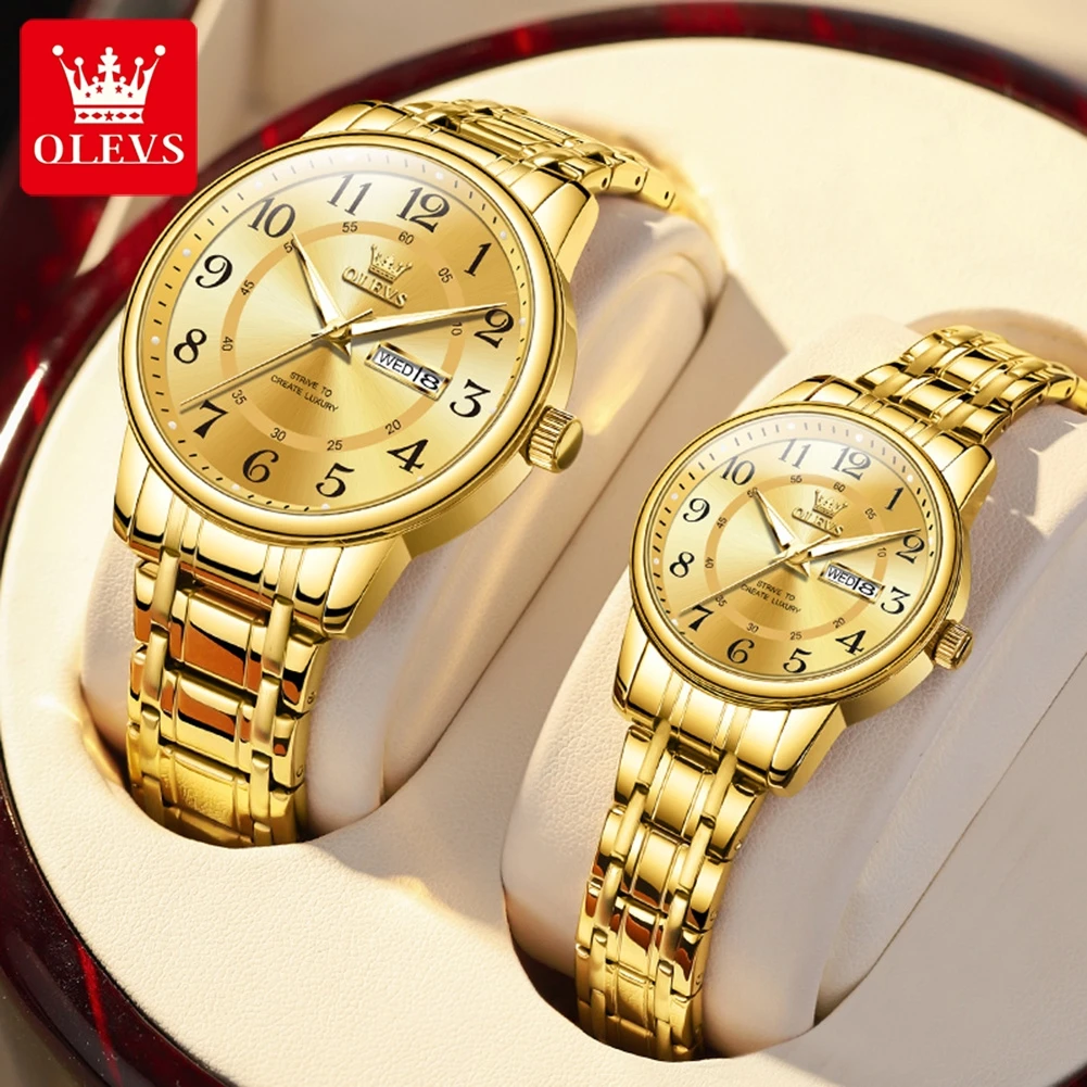 Luxury Watch Gift For Her - OLEVS 2891 Original Quartz Couple Watch