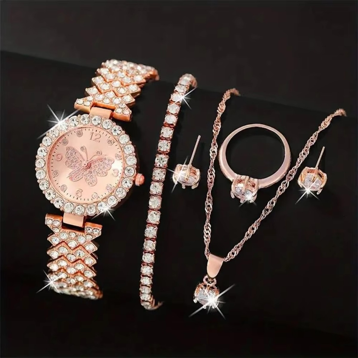 6PCS/Set Luxury Rhinestone But - огляд і ціна Luxury Watch Display Case