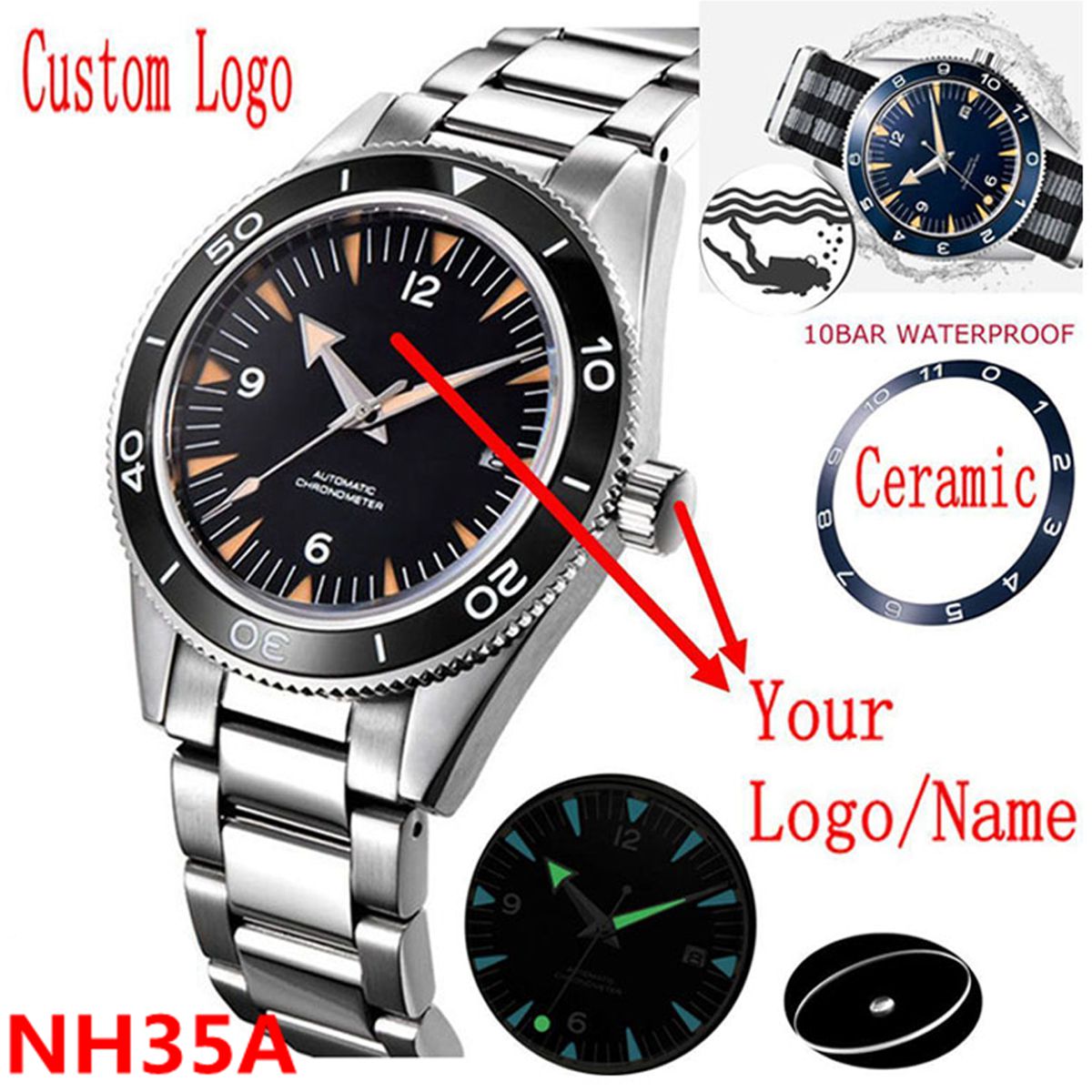Custom Logo NH35 Movement Watc - огляд і ціна Luxury Watch Quality