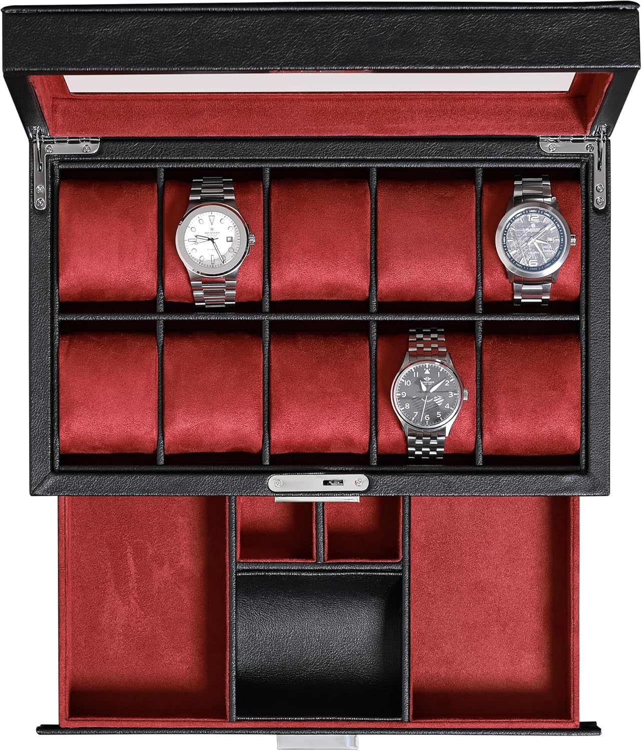 10-Slot Watch Box in Leather w - огляд і ціна Luxury Watch Display Case