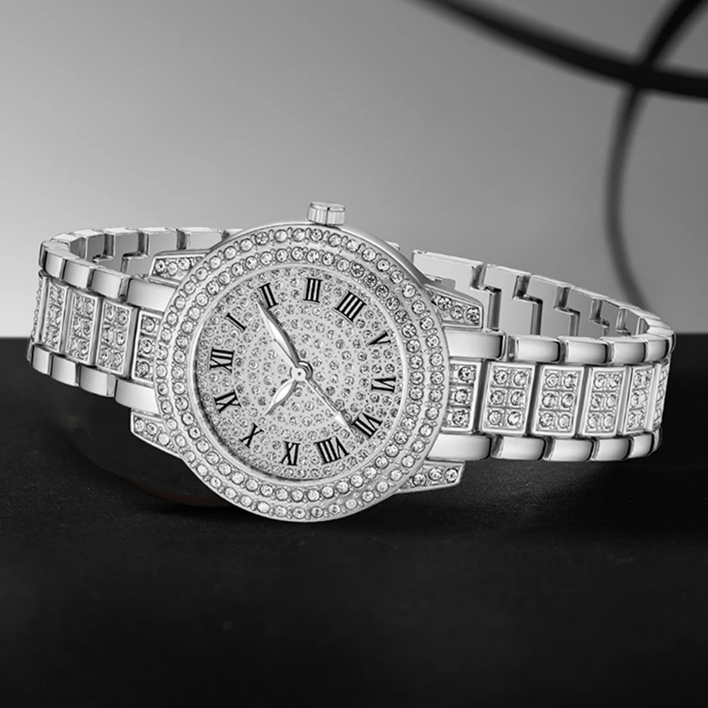 3PCS Silver Alloy Strap Women' - огляд і ціна Luxury Watch Gift For Her