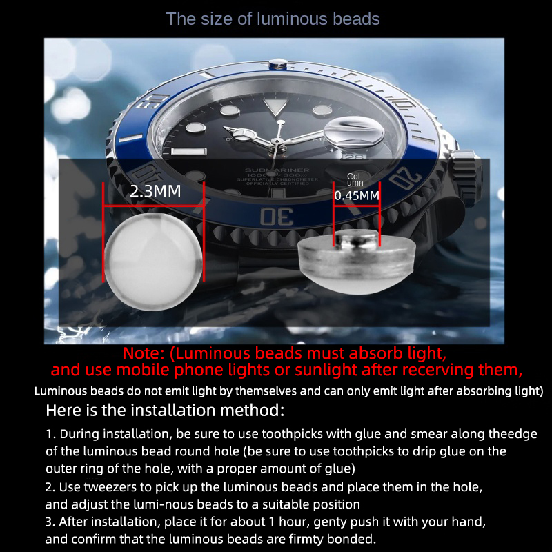 2.3x0.45mm Luminous pip For Se - огляд і ціна Luxury Watch Rolex